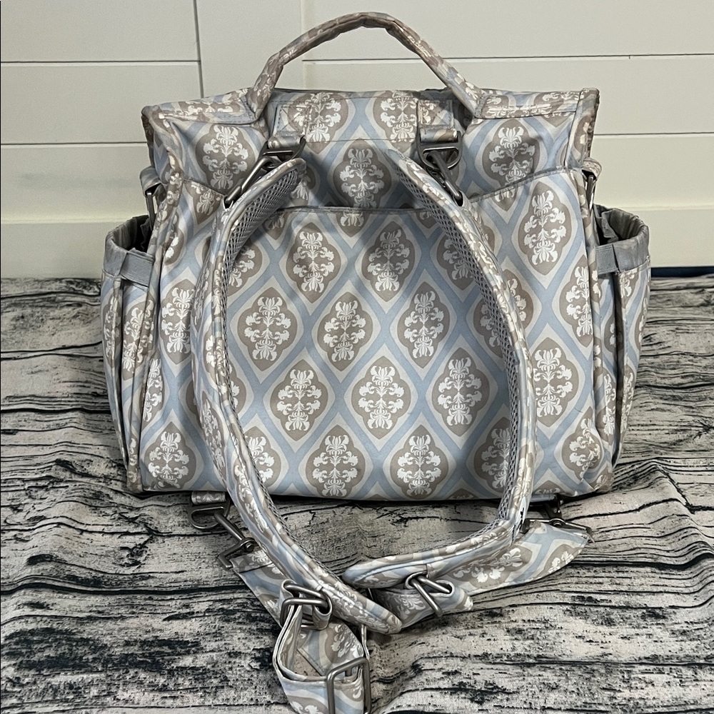 Ju-Ju-Be Elegant Blue, Gray and Cream Diaper Bag - Picture 3 of 12